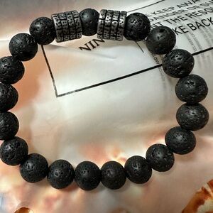 Black Lava Stone Beaded Bracelet